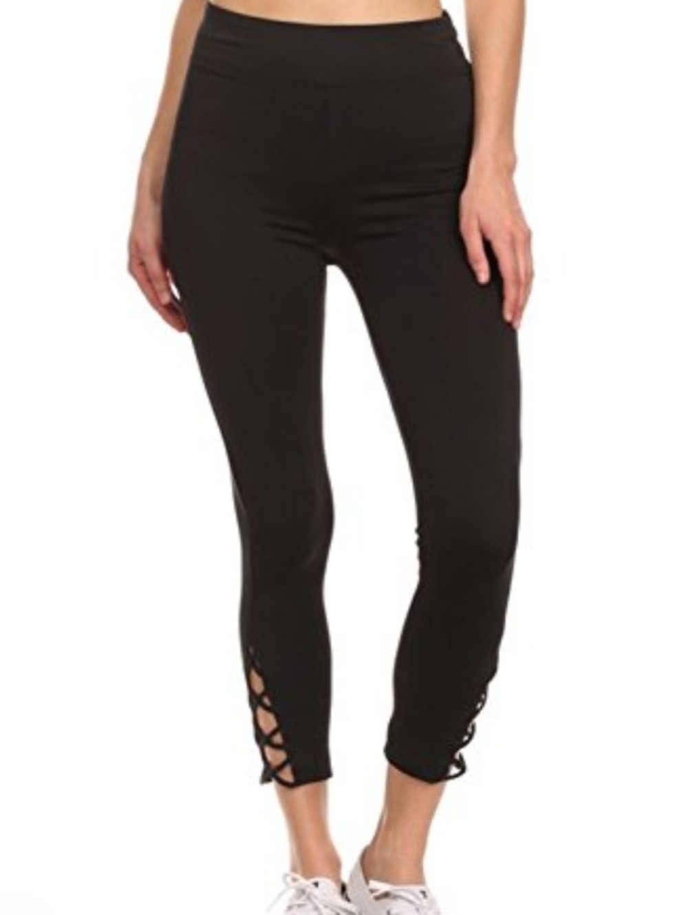 Pretty Woman Women's Black Leggings with Side Lace-Up Detail ~ Size Small No Tag